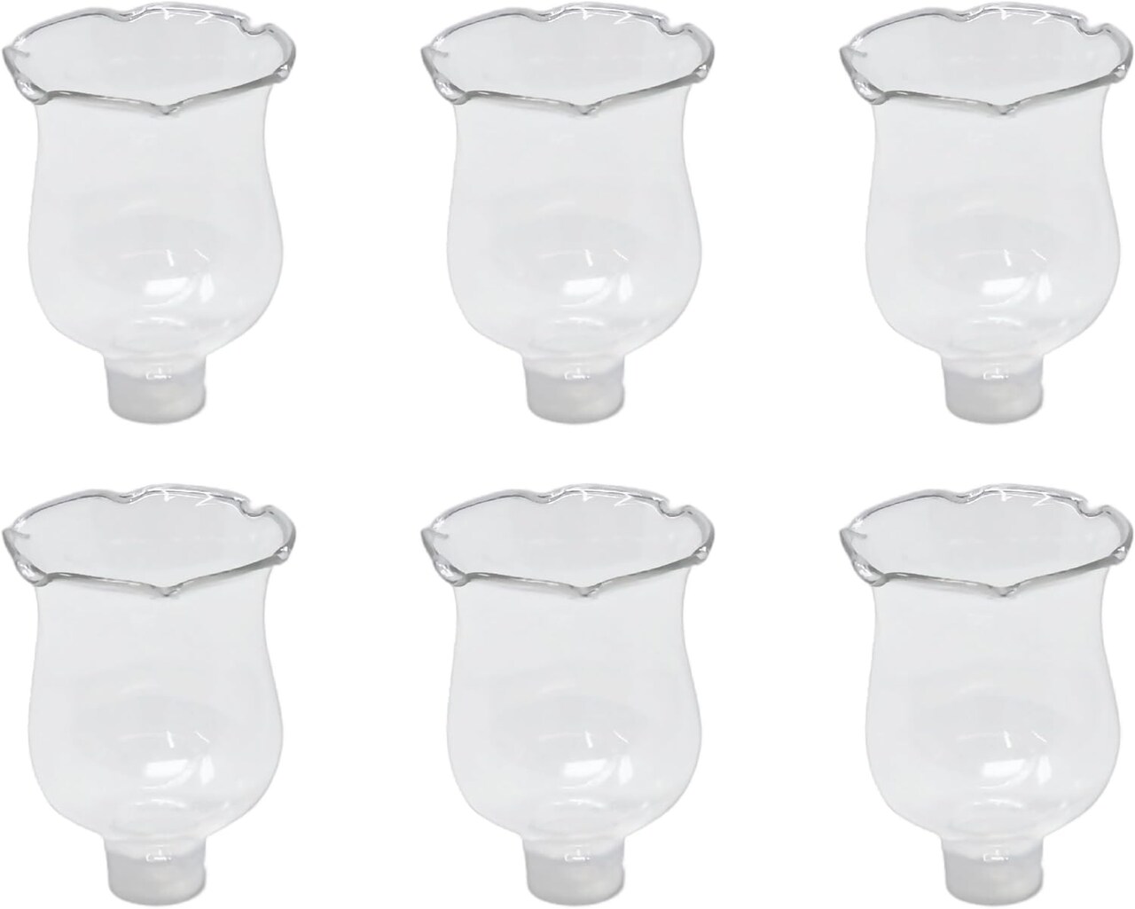 4E's Novelty Glass Candle Holder 6-Pack – Tulip Peg Votive Candle Holders for Candelabra & Décor